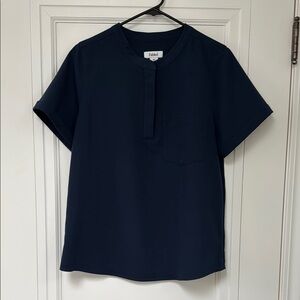 Faherty Navy Blue Short Sleeve Shirt